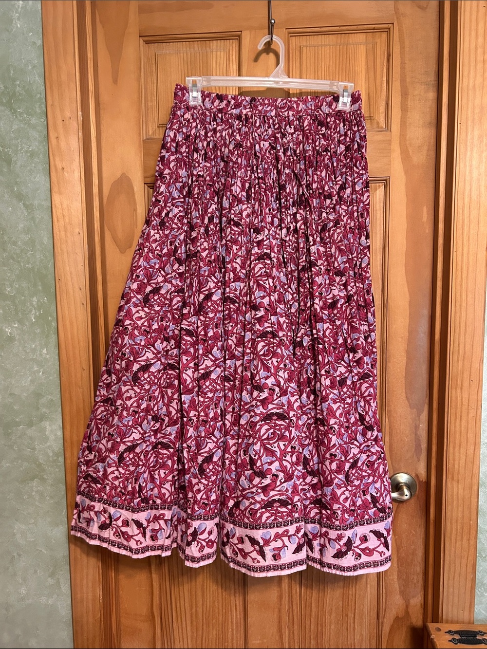 White Stag Boho Peasant Skirt Elastic/Tie Multi Colored Pink Size Large (12/14